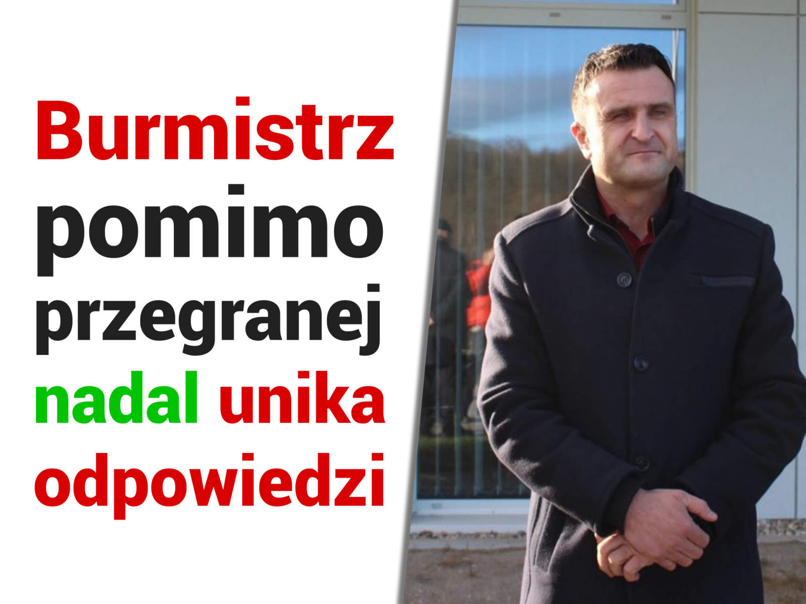 Burmistrz Koko przegrał sprawę, więc podważa status dziennikarza i unika odpowiedzi