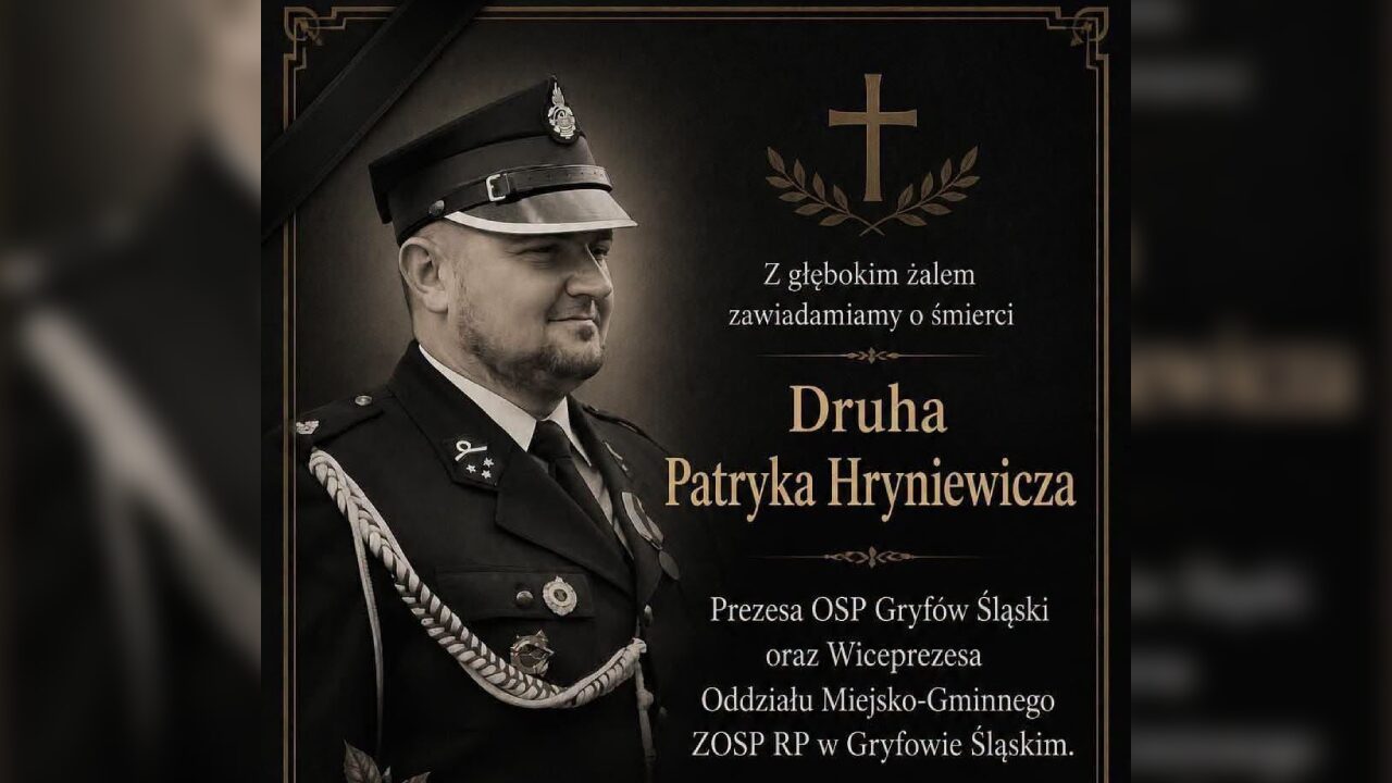 Nie żyje Patryk Hryniewicz. Prezes OSP Gryfów Śląski odszedł na wieczną służbę