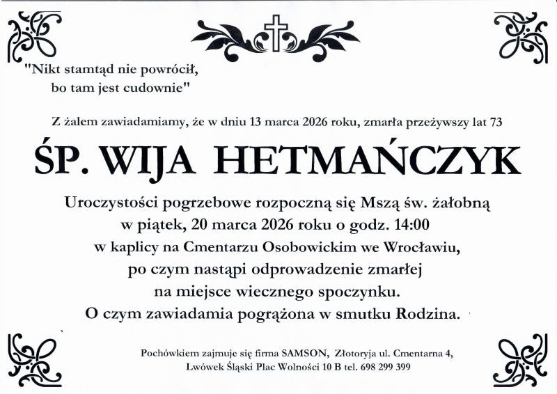 Odeszła Wija Hetmańczyk