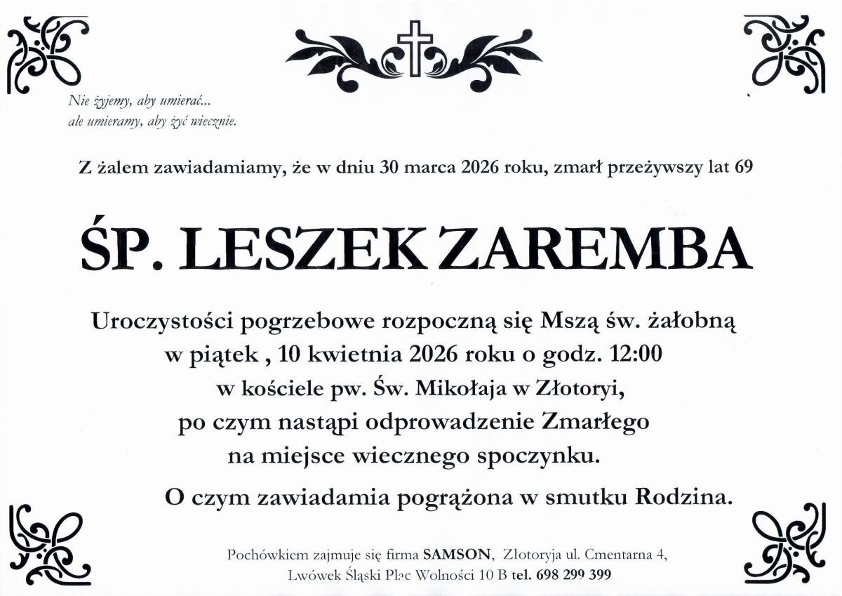 Odszedł Leszek Zaremba