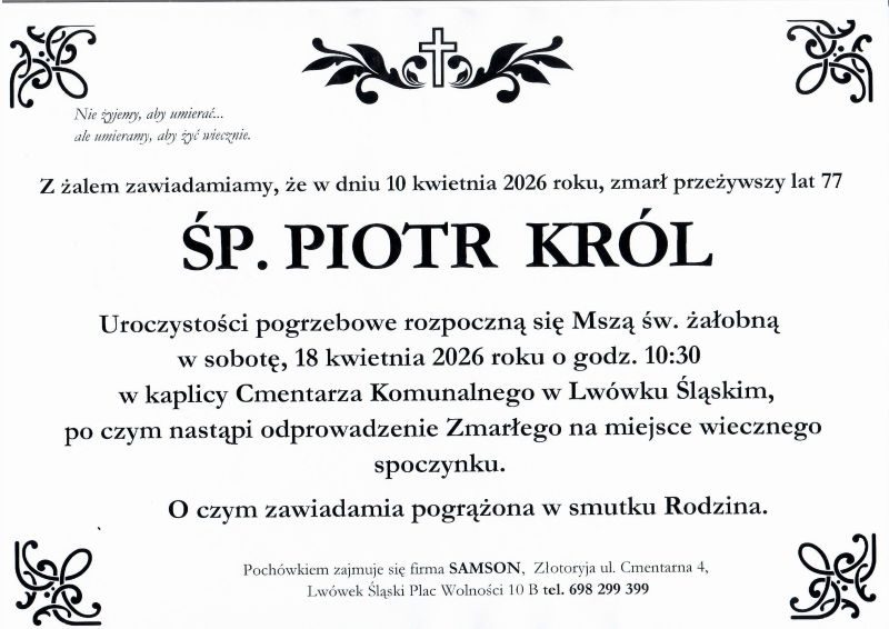 Odszedł Piotr Król